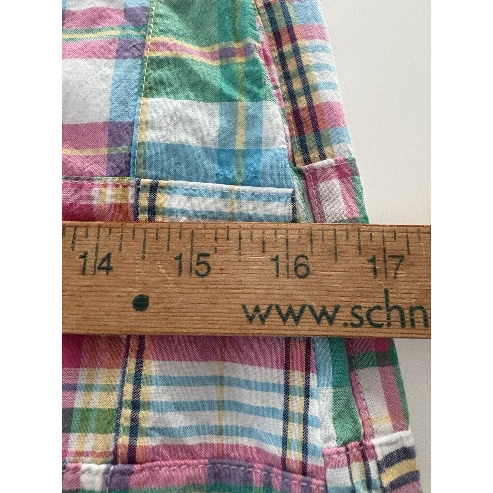 Talbots Patchwork Skirt Womens 4P Pink Blue Green Madras Plaid Preppy Beach - Picture 8 of 13